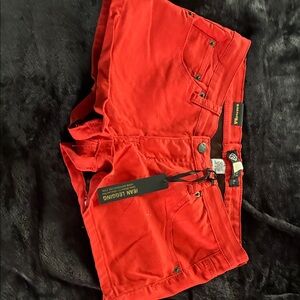 Women's Red Denim Jean Shorts - Jean Legend